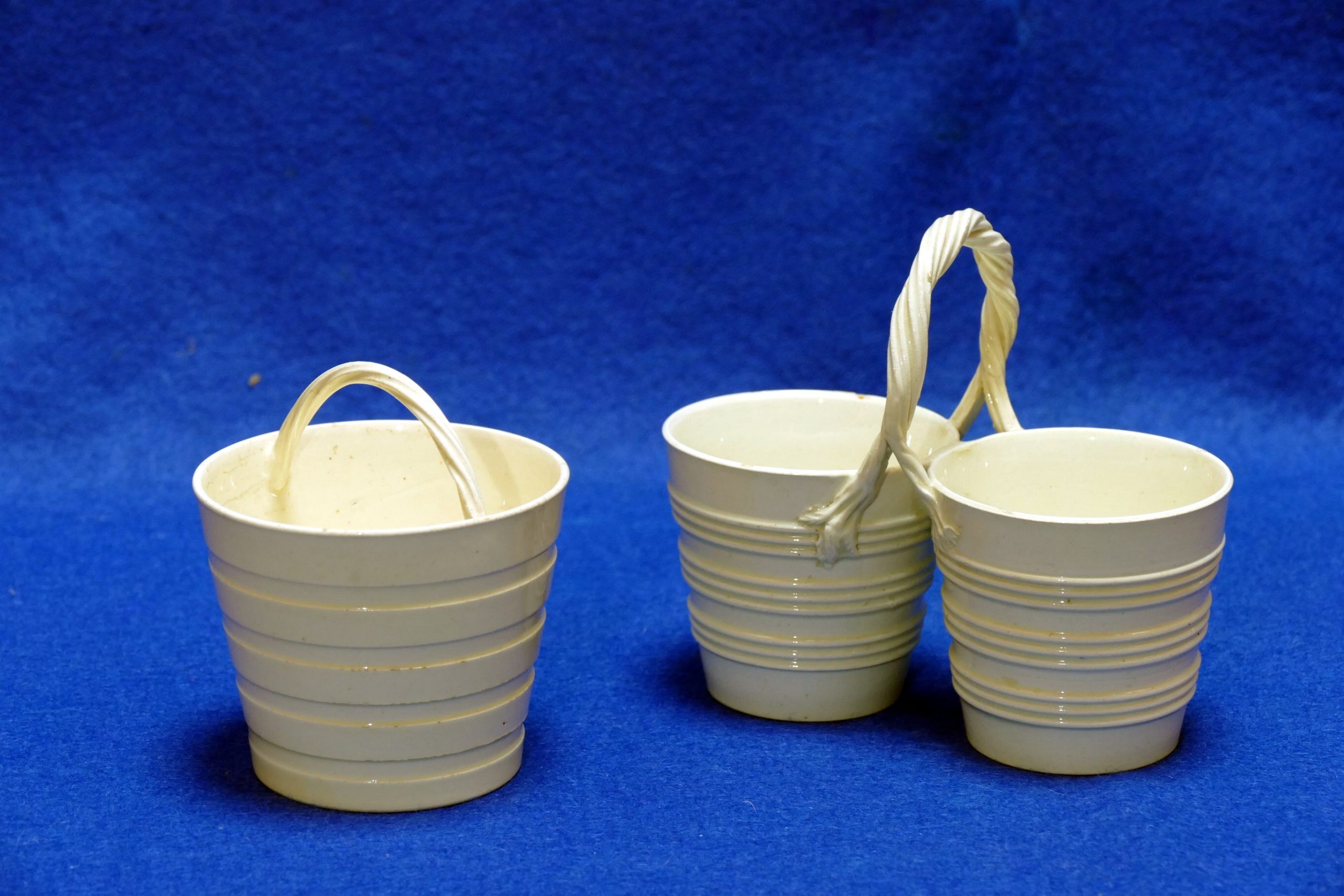 Pair of miniature creamware pails