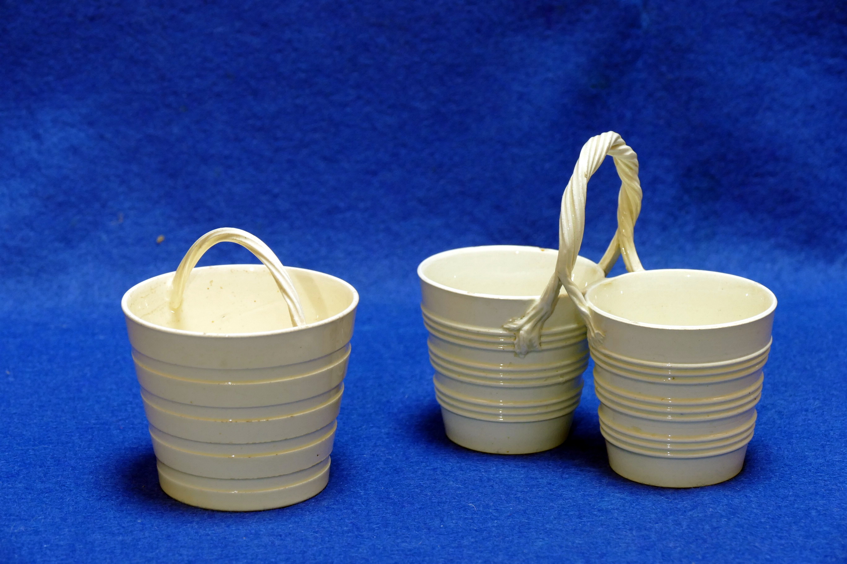 Pair of miniature creamware pails