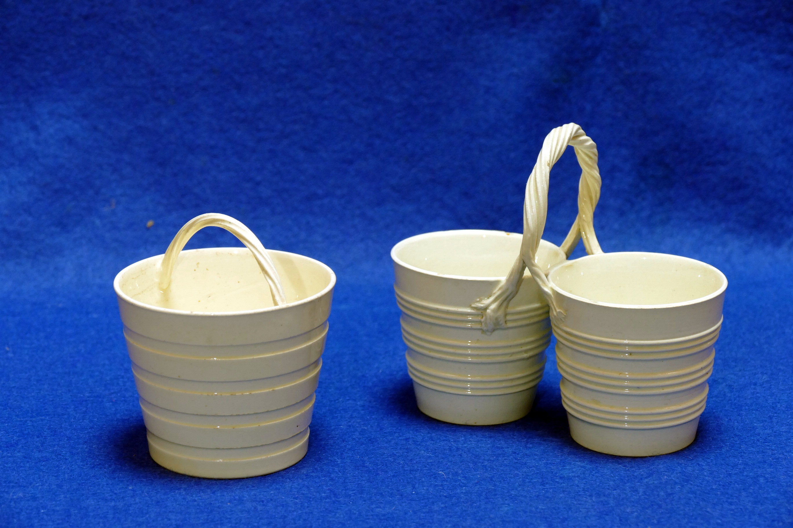 Pair of miniature creamware pails